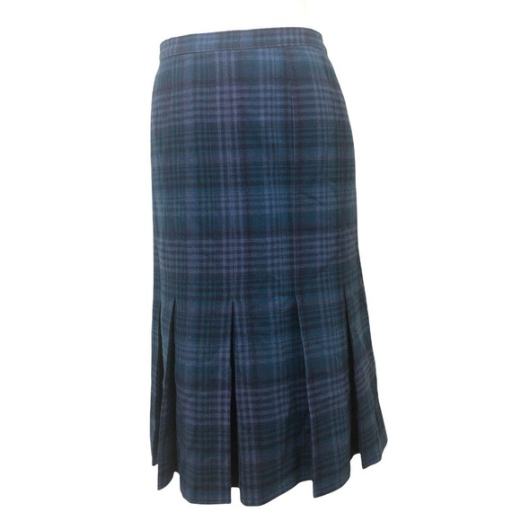 Vintage Pendelton Womens Skirt 100% Wool Plaid Pleated Size 34 Blue‎ Purple - Picture 2 of 5